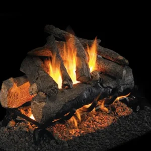 American Oak See-Thru Vented Gas Log Set