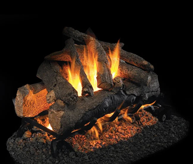 American Oak See-Thru Vented Gas Log Set