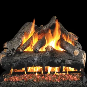 American Oak Vented Gas Log Set