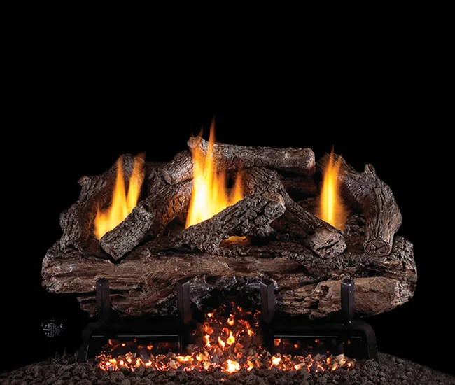 Outdoor Charred Aged Split Vent-Free Gas Log Set