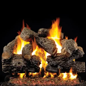 Outdoor Charred Royal English Oak Vented Gas Log Set