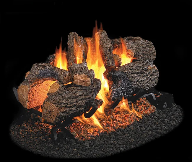 Outdoor Charred Oak See-Thru Vented Gas Log Set