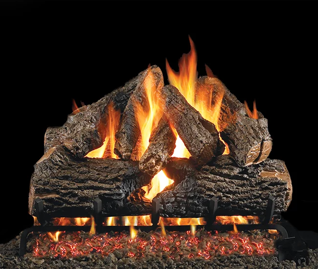 Charred Oak Vented Gas Log Set