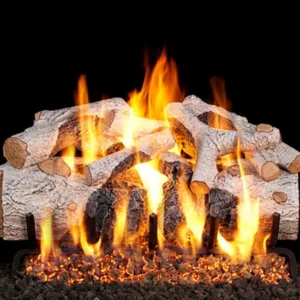 Outdoor Charred Mountain Birch Vented Gas Log Set