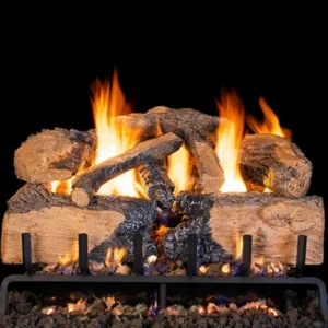Charred Angel Split Oak Vented Gas Log Set