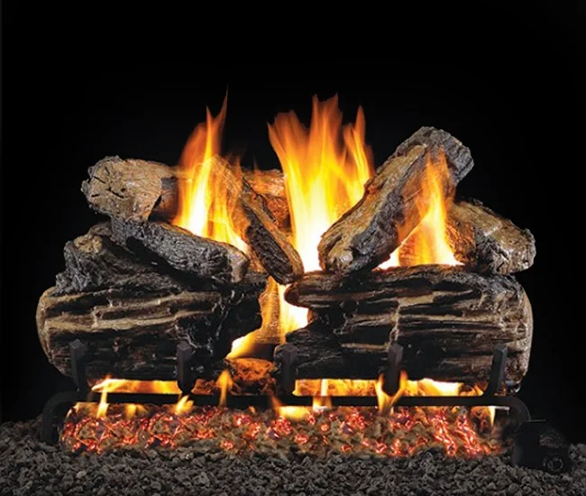 Outdoor Charred Split Vented Gas Log Set