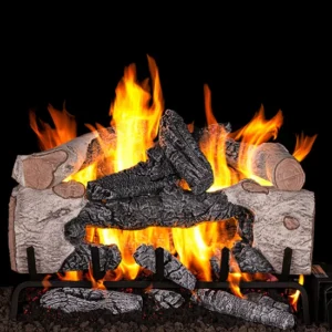 Charred Cinder Birch Vented Gas Log Set