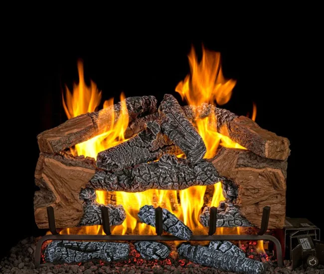 Charred Cinder Split Vented Gas Log Set