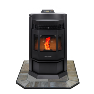 HP22N Pellet Stove with 36" Iron Fog Hearth Pad