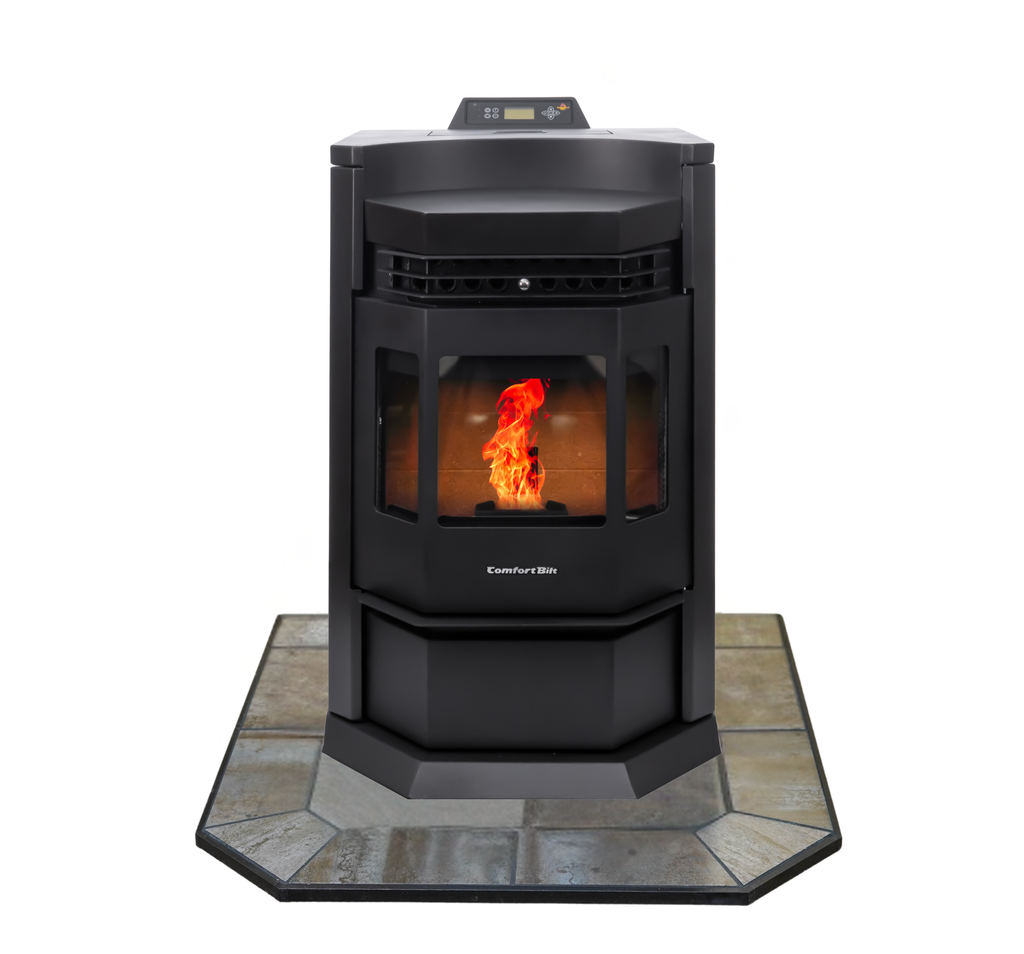 HP22N Pellet Stove with 36" Iron Fog Hearth Pad