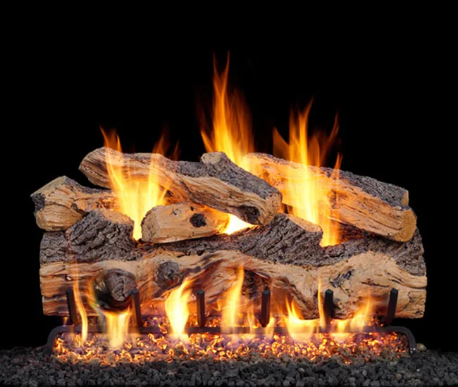 Outdoor Gnarled Split Oak Vented Gas Log Set