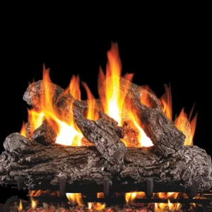 Rustic Oak Vented Gas Log Set