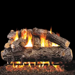 Rustic Oak Designer Vented Gas Log Set