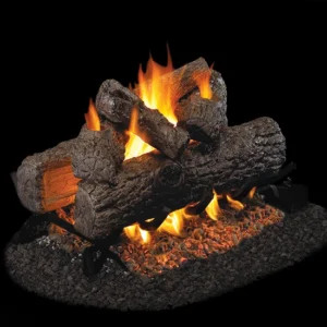 Golden Oak See-Thru Vented Gas Log Set