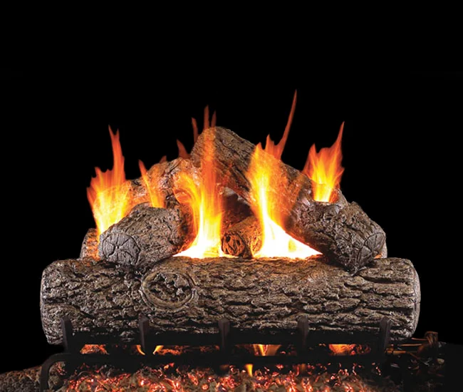 Outdoor Golden Oak Vented Gas Log Set