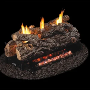 Golden Oak Designer See-Thru Vent-Free Gas Log Set