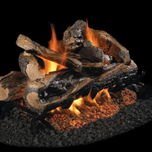 Rugged Split Oak See-Thru Vented Gas Log Set