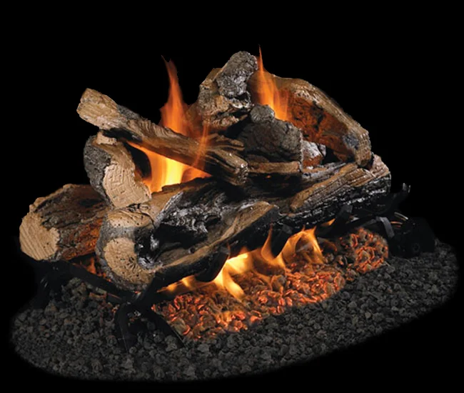 Rugged Split Oak See-Thru Vented Gas Log Set