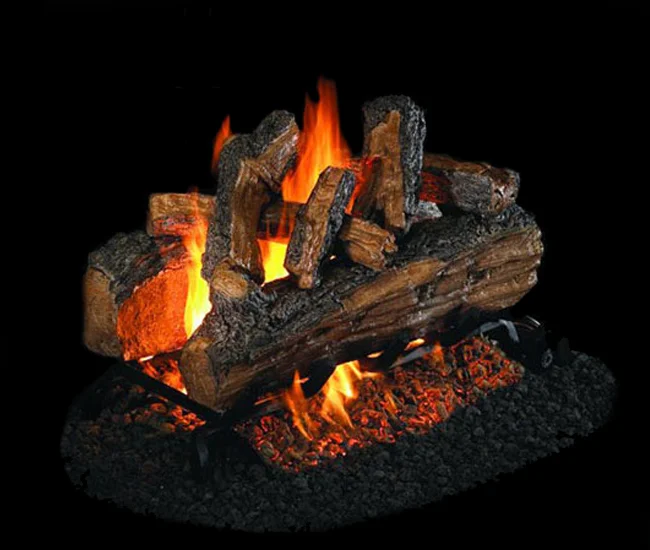Outdoor Split Oak Designer Plus See-Thru Vented Gas Log Set
