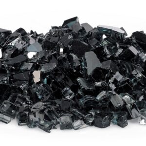 Black Reflective Fire Glass