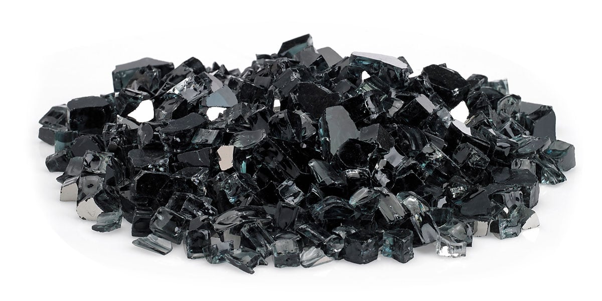 Black Reflective Fire Glass