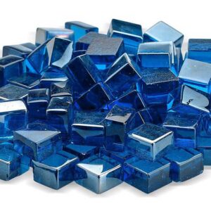 Pacific Blue Cubed Fire Glass