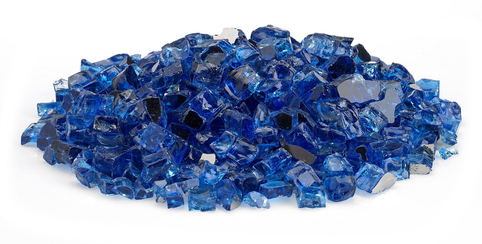 Cobalt Reflective Fire Glass