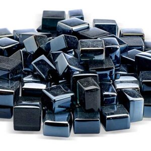 Black Cubed Fire Glass