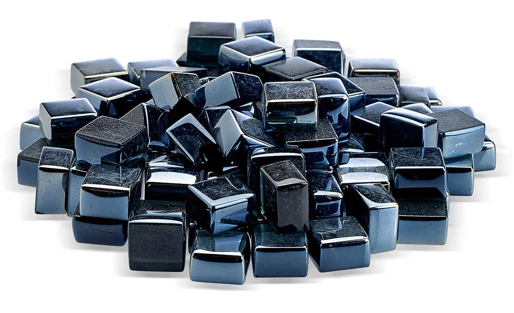 Black Cubed Fire Glass