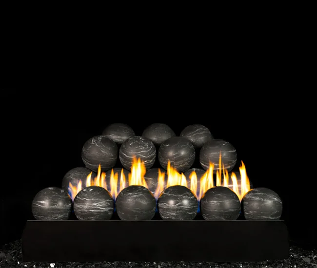 Nero Marquina Vent-Free Fyre Spheres Set