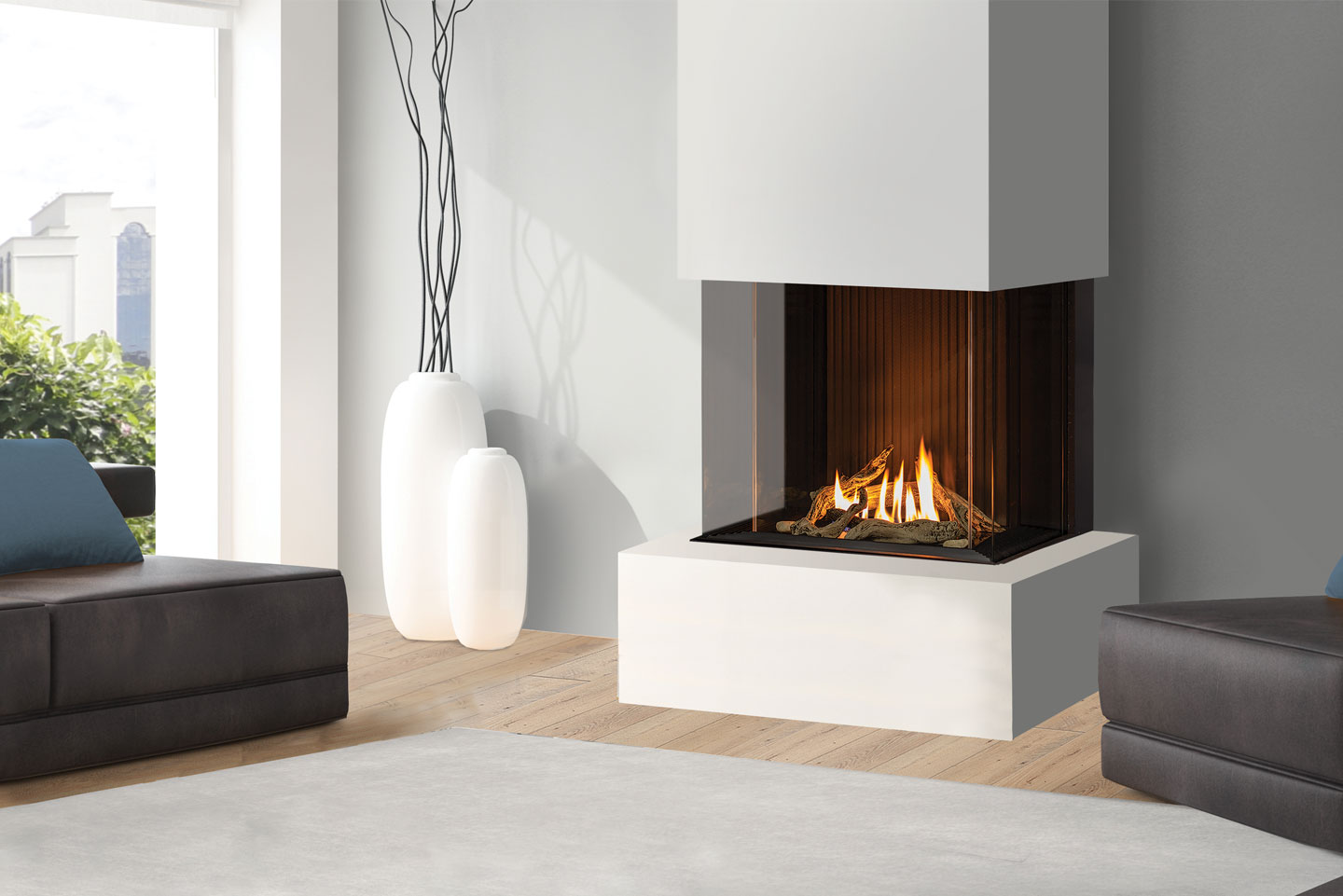 U30 Tall Bay Fireplace