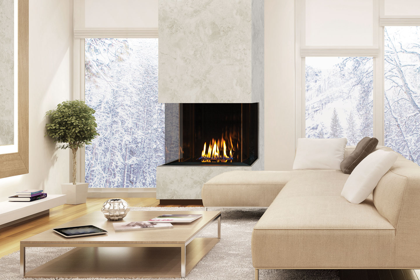 U30 Tall Bay Fireplace - Image 4