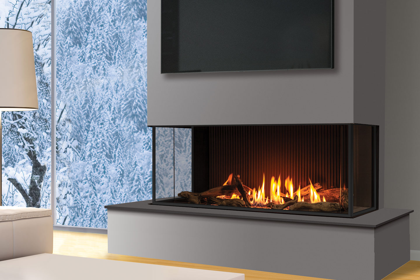 U50 Screened Bay Fireplace