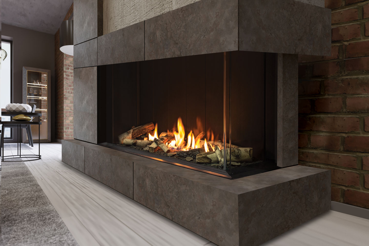 U50 Tall Bay Fireplace