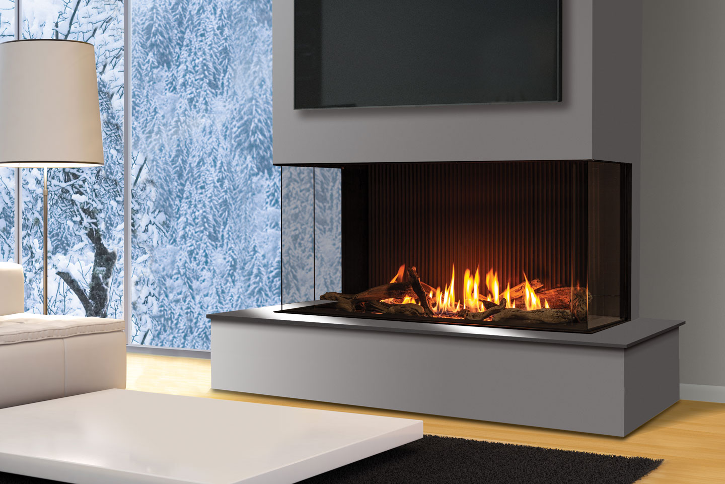 U50 Tall Bay Fireplace - Image 2