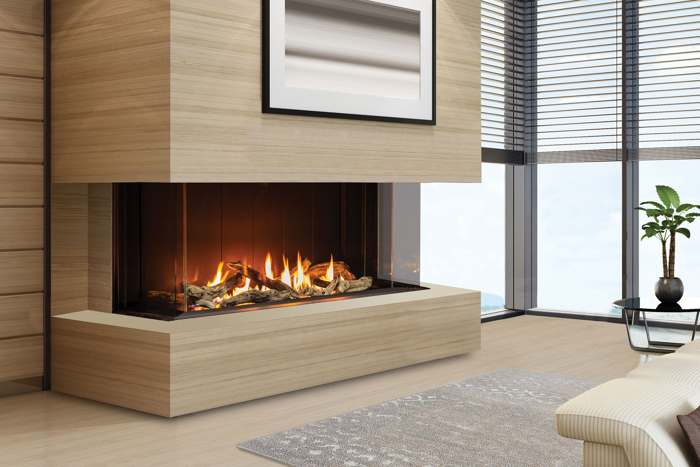 U50 Tall Bay Fireplace - Image 3