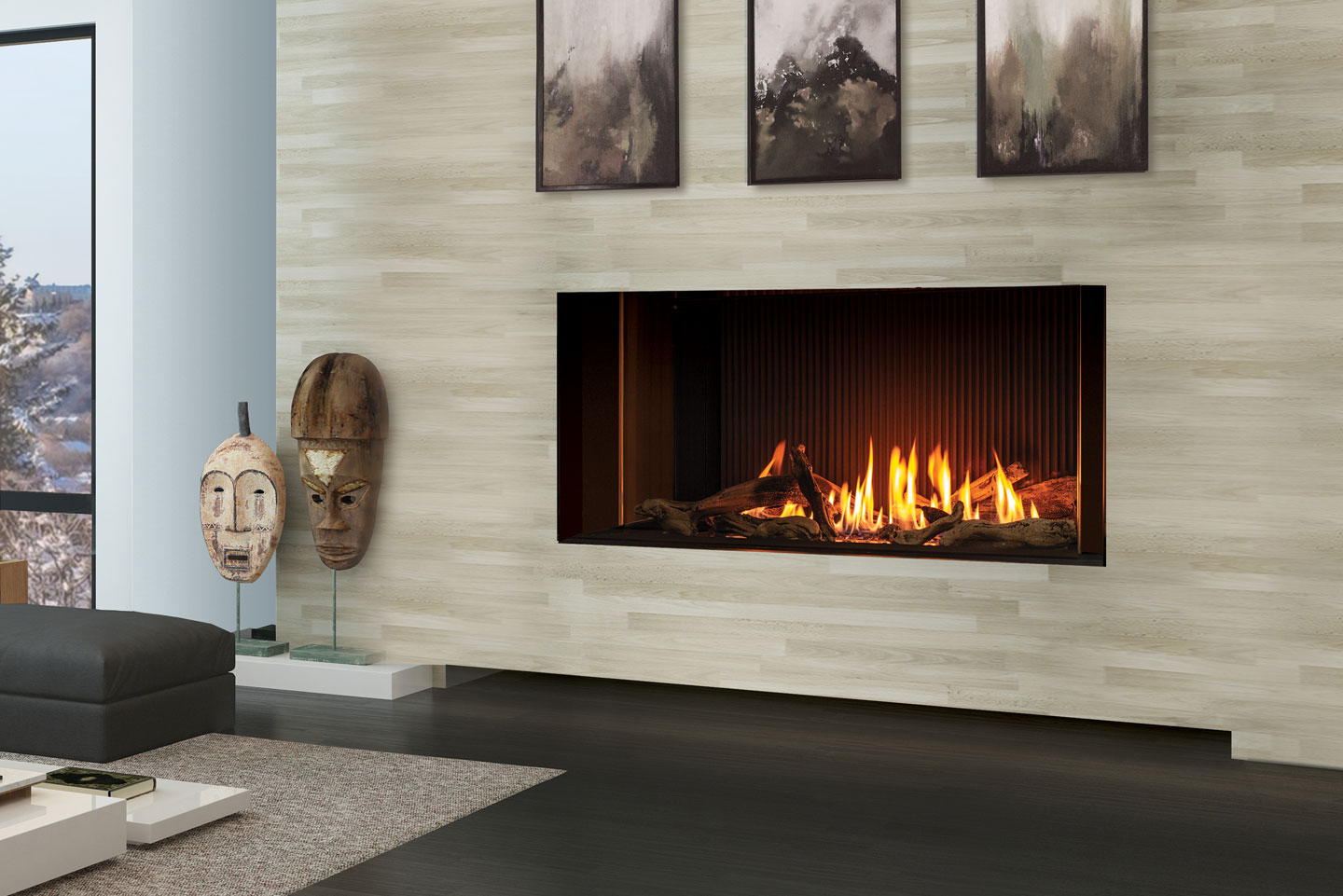 U50 Tall Linear Fireplace