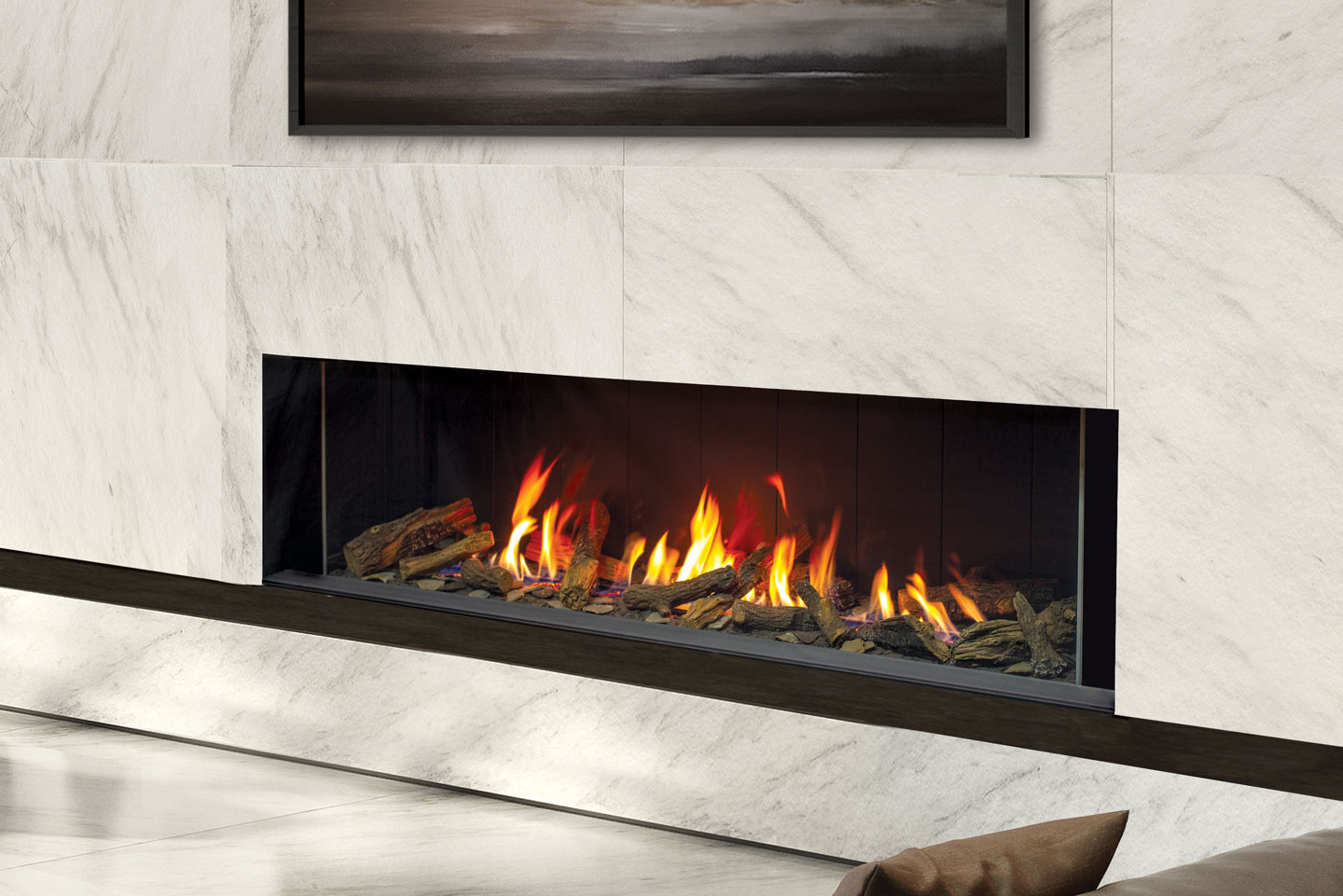 U70 Tall Linear Fireplace
