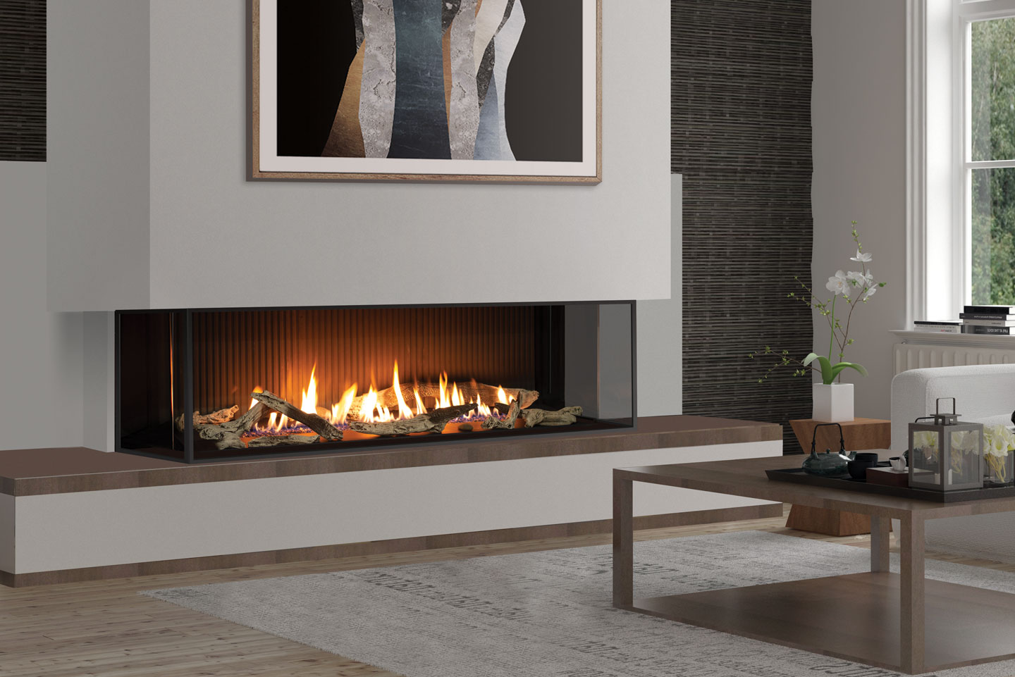 U70 Screened Bay Fireplace